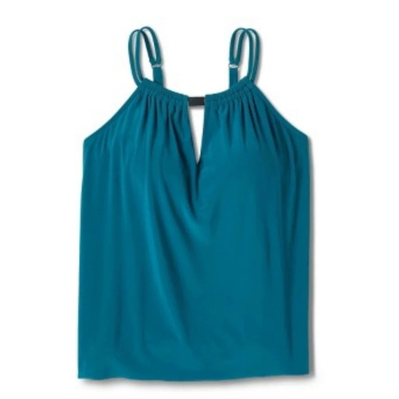 NWT Aqua Green Women's High Neck Keyhole Tankini Top M - Picture 3 of 7